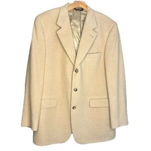 Vtg Brooks Brothers 100% Camel Hair Blazer Mens 43L USA Made Tan Sports Coat 90s